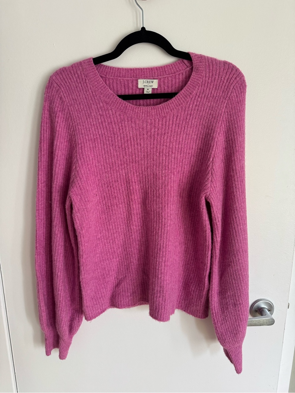 J. Crew Ribbed Scoopneck Sweater in Vibrant Pink - Picture 5 of 5